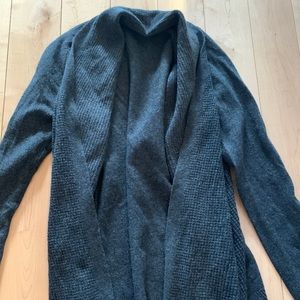 Aqua cashmere waffle cardigan sweater